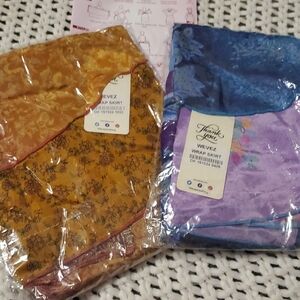 Women's Wrap Skirt - Gold and Purple